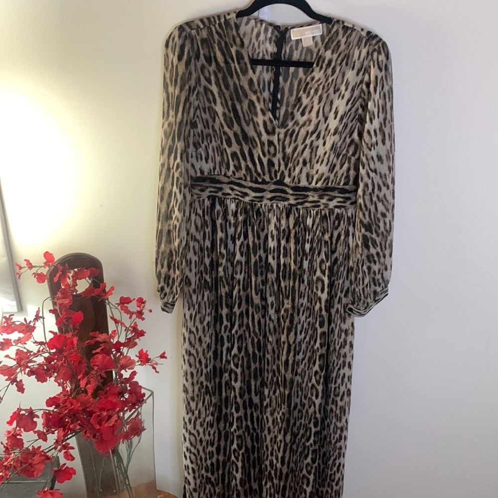 Michael Kors animal print maxi dress